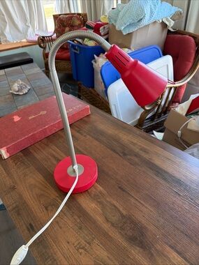 IKEA Red Adjustable Gooseneck Desk Lamp